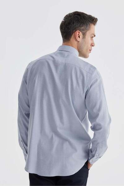 Jakamen Синя сорочка Comfort Fit, 100% бавовна, квадратний комір