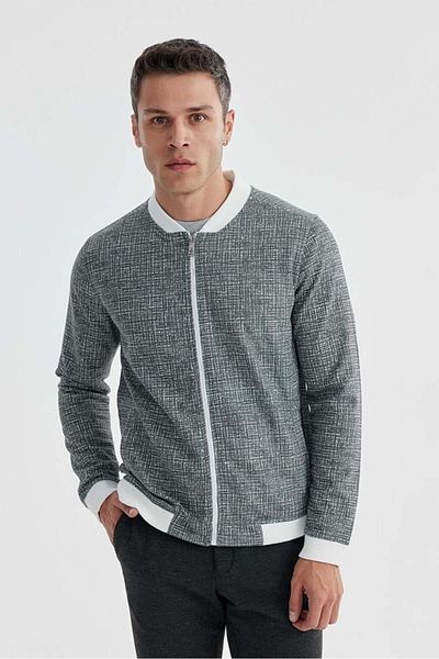 Jakamen Черно памучно колежанско сезонно палто Slim Fit