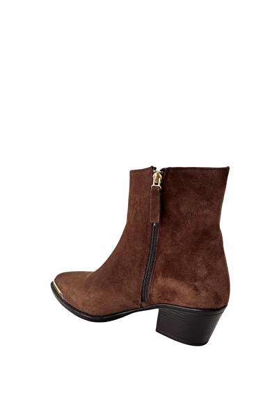 Saracshoes Gerçek Deri Süet Kadın Bot Kahverengi Wook