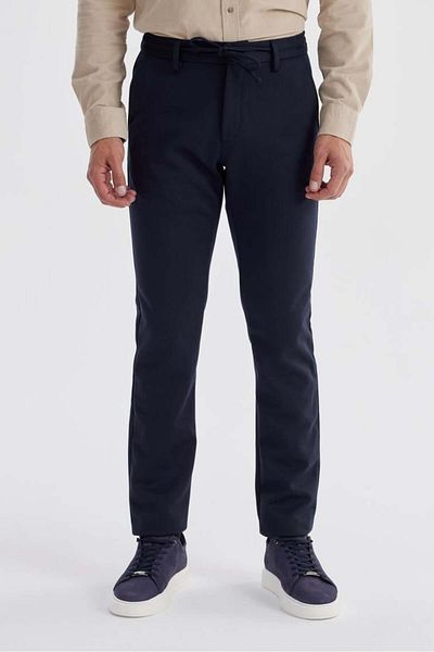 Jakamen Παντελόνι Jogger με ελαστική μέση με πλαϊνή τσέπη Navy Blue Comfort Fit