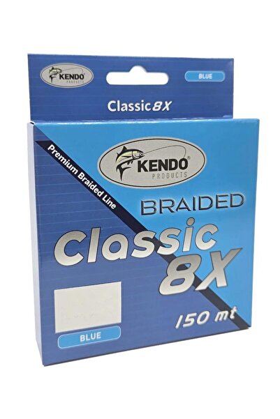 Kendo Classic 150m 8x 8 Kat Örgü Ip Olta Misinası Blue 0.08mm