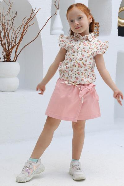 Mutlu Kids FİYONKLU KIZ GABARDİN ŞORT ETEK