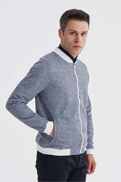 Jakamen Тъмносиньо памучно колежанско палто Slim Fit