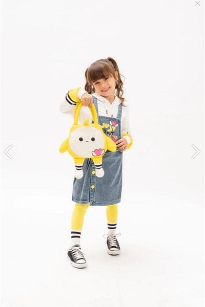 RAPAPA Set haine cu geantă galbenă și gilet din denim - Femeie 12073