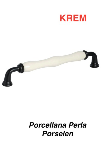 Porcellana Perla (16 Cm )-porselen Kapak Kulpu Kulp Dolap Çekmece Mobilya Mutfak Kulbu Safir 160mm-krem-stk0609