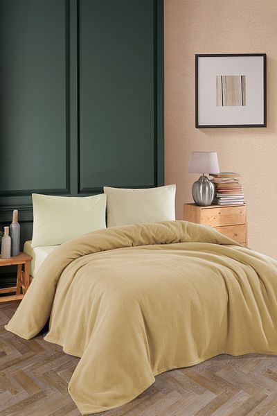 Formeya Buntes Wafer-Muster, doppelte Piqué-Tagesdecke, Hotel-Piqué, 200 x 230 cm