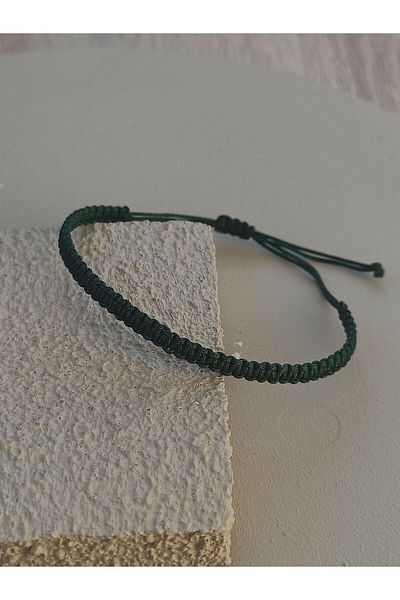 TREND Macrame Knitted String Surfer Bracelet - Dark Green Gift Bracelet