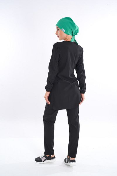 Nur Medikal Giyim Model Migdale Soft Lycra Costum Uniformă Chirurgicală Doctor Asistentă Neagră
