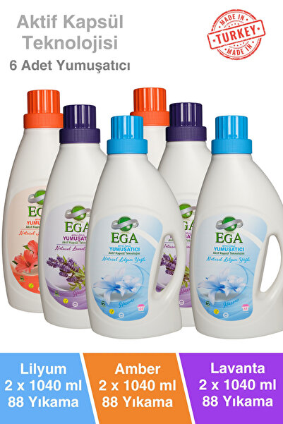 Ega Kimya Aktif Kapsül Teknolojili Çamaşır Yumuşatıcısı 6 X 1040 ml (264 YIKAMA)