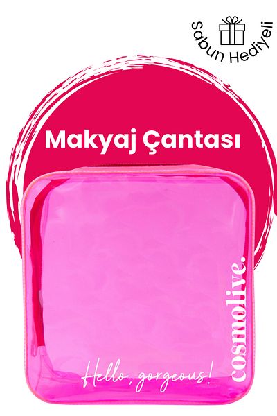 Cosmolive Pink Pvc Transparent Travel Skin Care & Makeup Cosmetic Organizing Bag