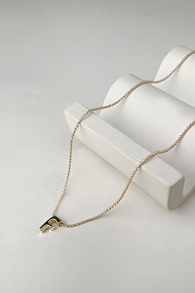 Modex Gold Color Three-Dimensional Letter F Necklace (45+5cm)