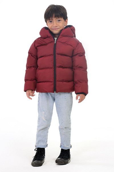 Royalside Sports Boys' Burgundy Fleece Hooded Waterproof Wind-Resistant Winter Sports Coat