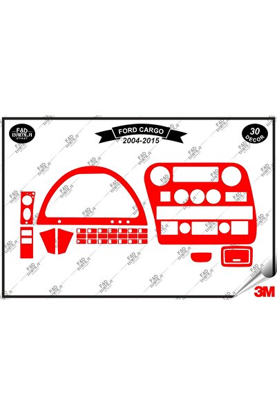 FD Damla Etiket For Ford Cargo Digital 2004-2015 Red 30 Pieces Torpedo Cantil...