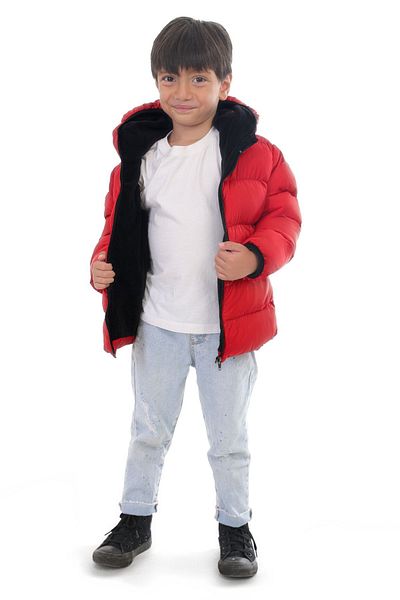 Royalside Sports Boys Red Fleece Hooded Waterproof Wind-Resistant Winter Sports Coat