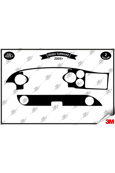 FD Damla Etiket Isuzu Turquoise 2005 Torpedo Console Trim Chest Mahogany Coat...