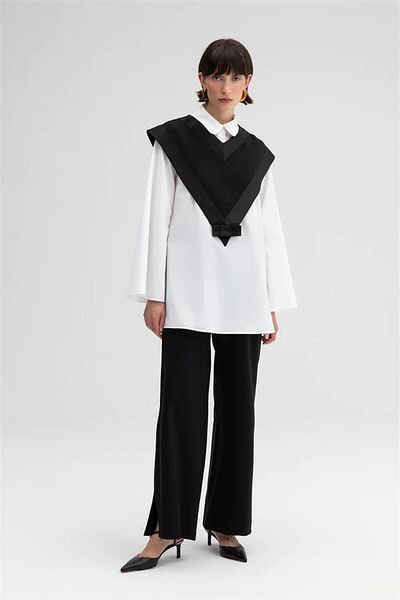 Touché Privé Touche Collared Poplin Tunic - White
