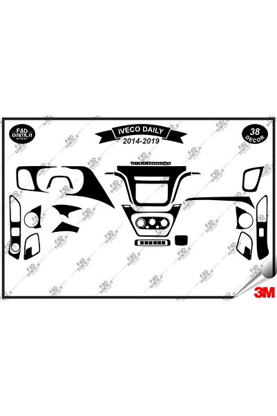 FD Damla Etiket مجموعة Iveco Daily 2014-2019 Torpedo Console Trim الصدرية الم...