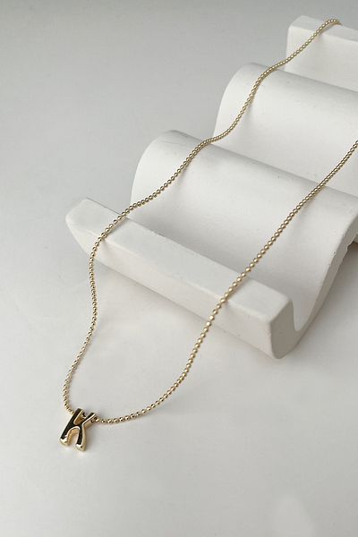 Modex Gold Color Three-Dimensional Letter K Necklace (45+5cm)