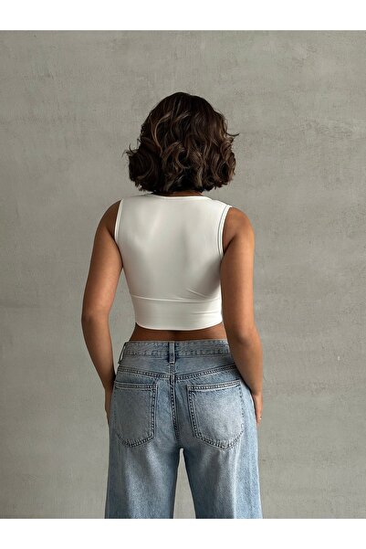 The Base Жіночий топ з тканини для підводного плавання з манжетами з V-подібним вирізом на товстих бретелях