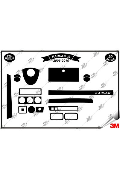 FD Damla Etiket Karsan J9 2006-2010 Glove Box Console Trim Chest Mahogany Fin...