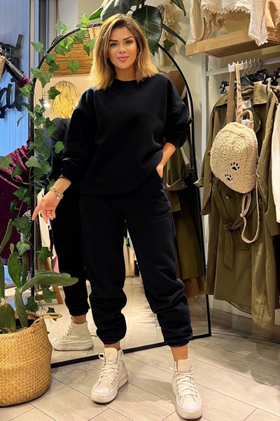 BayBayan Γυναικείο σετ φαρδιά φόρμα με λαιμόκοψη 3 κλωστών