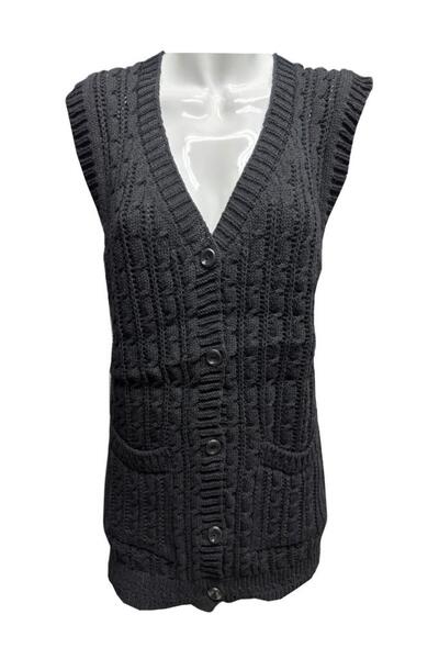 Ciciten Pocketed Buttoned Casual Knitwear Vest Mother's Vest