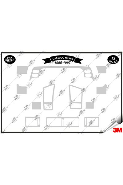 FD Damla Etiket Daewoo Nexia 1995-1997 Κονσόλα Γκαντιλέπι - Ασημί Χρώμα 12 τεμαχίων Σετ μαόνι