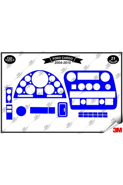 FD Damla Etiket Ford Cargo Manual 2004-2015 Garnitură Consolă Torpedo Set Furnir Mahon Piept 21 Bucăți Albastru