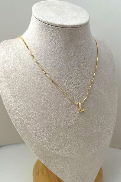 Modex Gold Color Three-Dimensional Letter L Necklace (45+5cm)