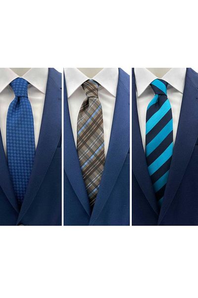 Brianze Patterned 3-Piece Tie and Handkerchief Set