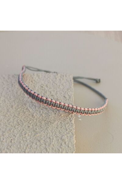 TREND Double Color 5-Piece Macrame Bracelet Set - Handmade, Adjustable, Unisex, Gift Bracelet