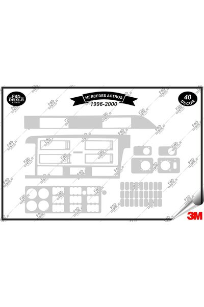 FD Damla Etiket لسيارة Mercedes Actros 1996-2000 Torpedo Console Trim الصدر ا...