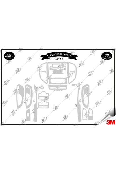 FD Damla Etiket مجموعة لسيارة Mercedes Vito 2015 Torpedo Console Trim الصدرية...