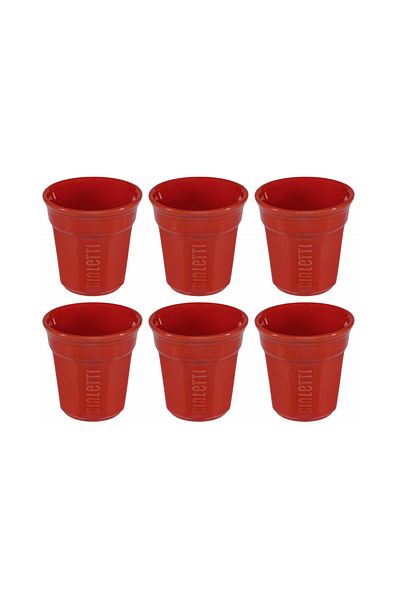 Bialetti 6 (Pcs) Red Espresso Cup Set