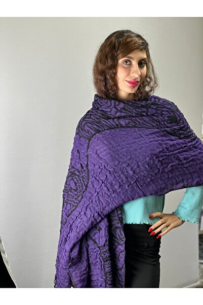 Gönülden Tasarım 220X65 CM șal pentru femei cu model în relief