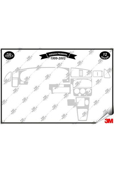 FD Damla Etiket Για Nissan Primera 1999-2002 Κονσόλα γαντιών Διακοσμητικό σετ μαόνι με επένδυση 12 τεμαχίων ασημί