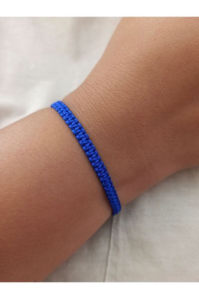 TREND Unisex Saks Blue Macrame Bracelet, Braided Rope Bracelet, Gift Athlete's Bracelet