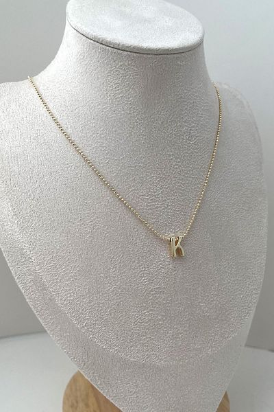 Modex Gold Color Three-Dimensional Letter K Necklace (45+5cm)