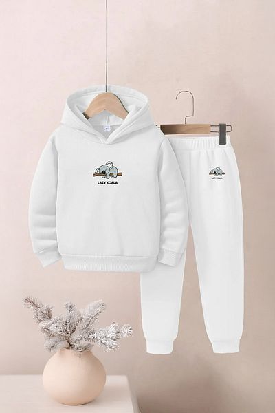 Lazy Koala Printed Unisex Bottom-Top Kids Tracksuit