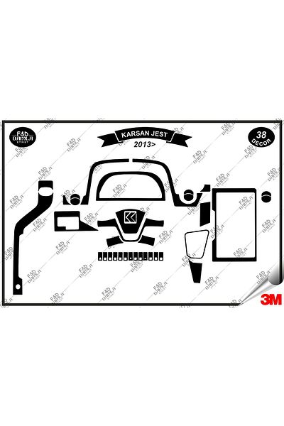 FD Damla Etiket Karsan Jest 2013 - Set de ornamente pentru consola torpedo 38 piese, piele de mahon, piept negru