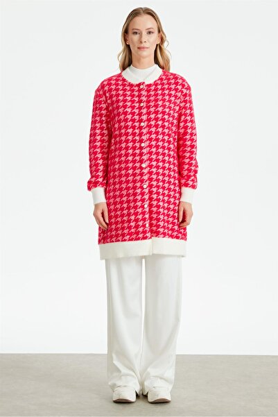 Tığ Triko KAZAYAKLI BOMBER YAKA HIRKA FUŞYA