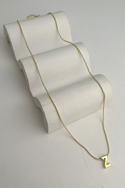 Modex Gold Color Three-Dimensional Letter Z Necklace (45+5cm)