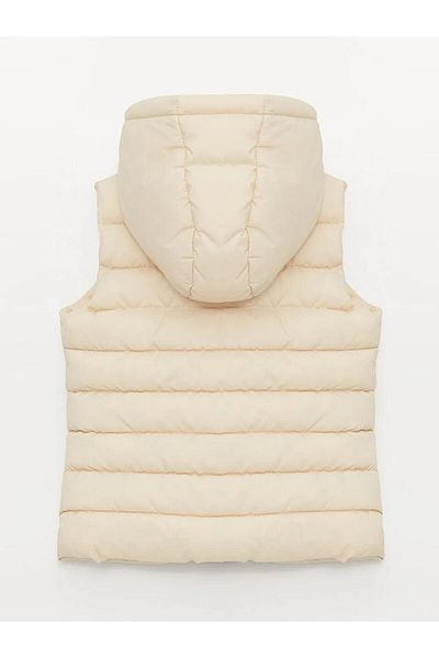 LC Waikiki Lcw Kids Beige Hooded Inflatable Vest for Girls