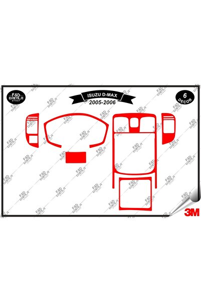 FD Damla Etiket مجموعة زخرفة خزانة القفازات من الماهوجني لـ Isuzu D Max 2005-...