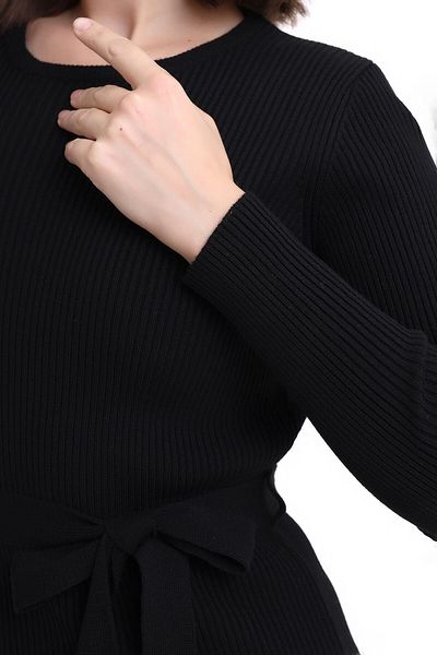 Irmak Kerekli Rochie din tricot cu nervuri cu decolteu 4080