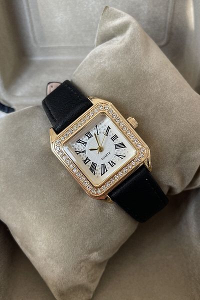 Leerybee Women's Leather Wristwatch with Stone Detail - Nla-280