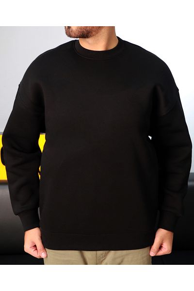 AMAZING CRASH Μαύρο Unisex Basic Crew Neck Oversize φούτερ