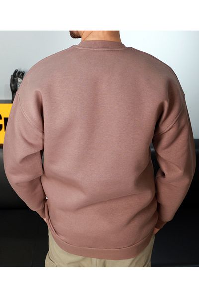 AMAZING CRASH Φούτερ Unisex Basic Crew Neck Oversize σε σκούρο βιζόν