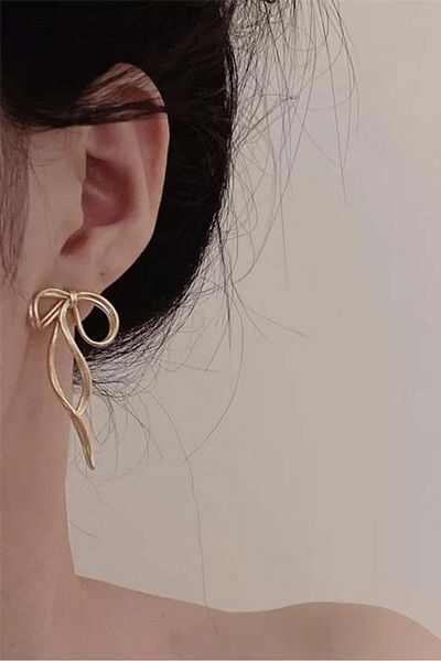 By Zeyna Aksesuar 5 cm Ribbon Special Design Women's Earrings - Zyn8