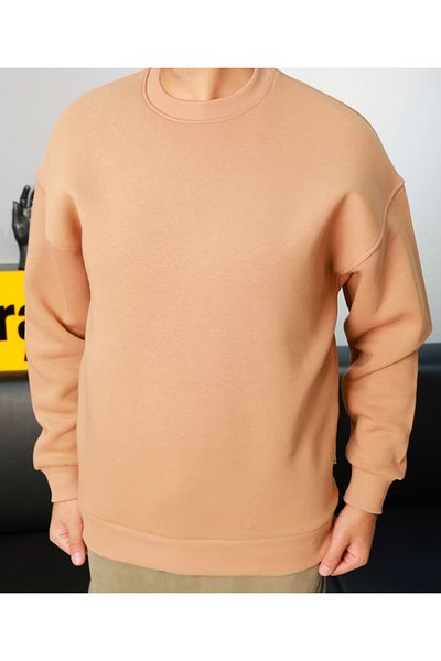 AMAZING CRASH Φούτερ Camel Unisex Basic Μπλούζα με Στρογγυλή Λαιμόκοψη Oversize